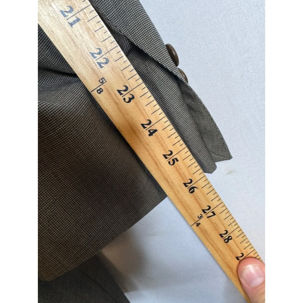 Canali Mens Pure Wool Blazer Sport Coat Olive Brown Micro Check Italy 54R US 44R
